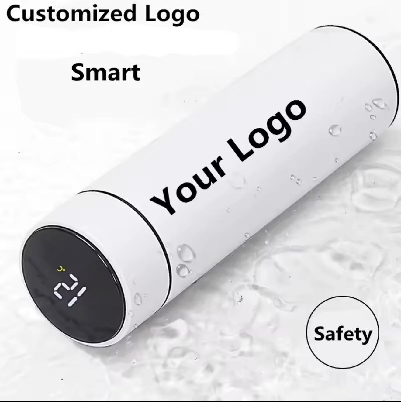 Smart Vacuum Water Bottle | LED Temperature Display, 500ml & Custom Logo Option