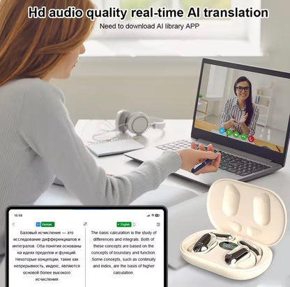 AI Translation Earbuds | Real-Time Translation in 144 Languages — Wireless Bluetooth 5.0