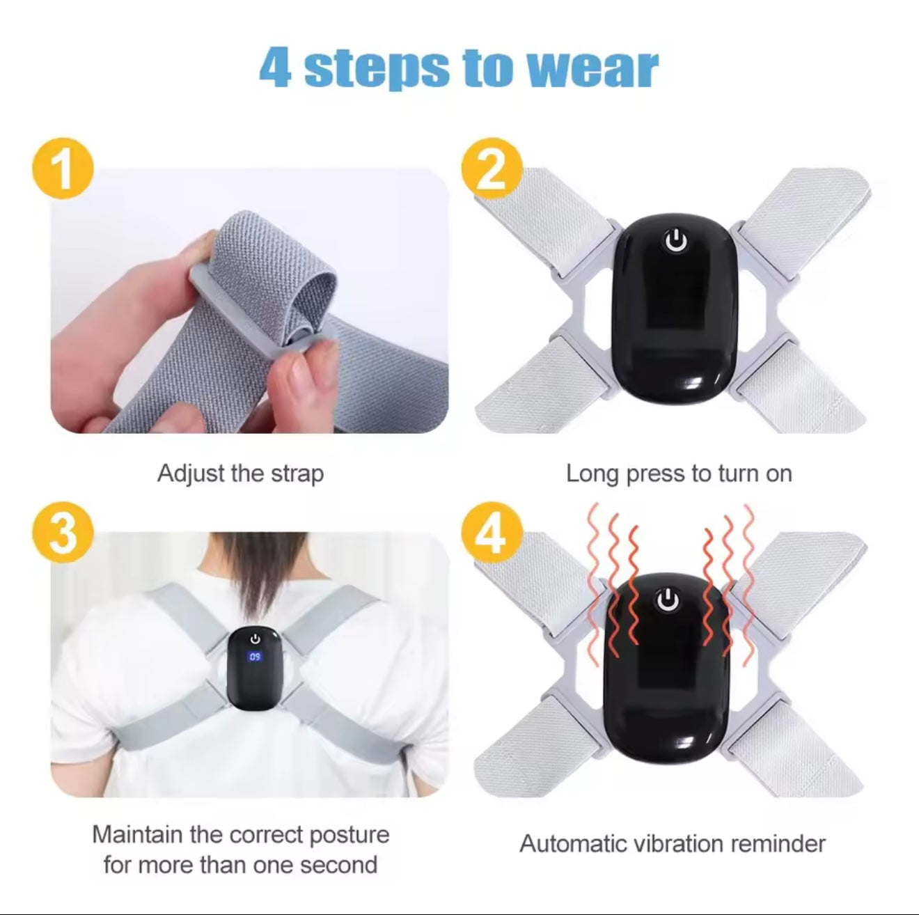 2026 AI Smart Posture Corrector| Wearable Back Straightener With Vibration Alert- Invisible Under Clothes