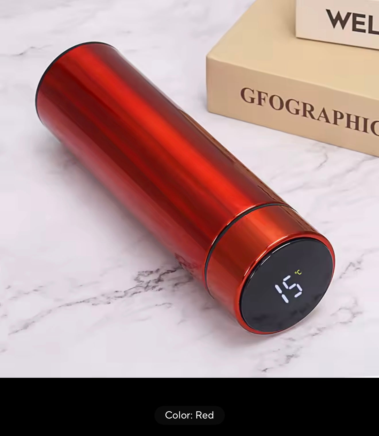 Smart Vacuum Water Bottle | LED Temperature Display, 500ml & Custom Logo Option