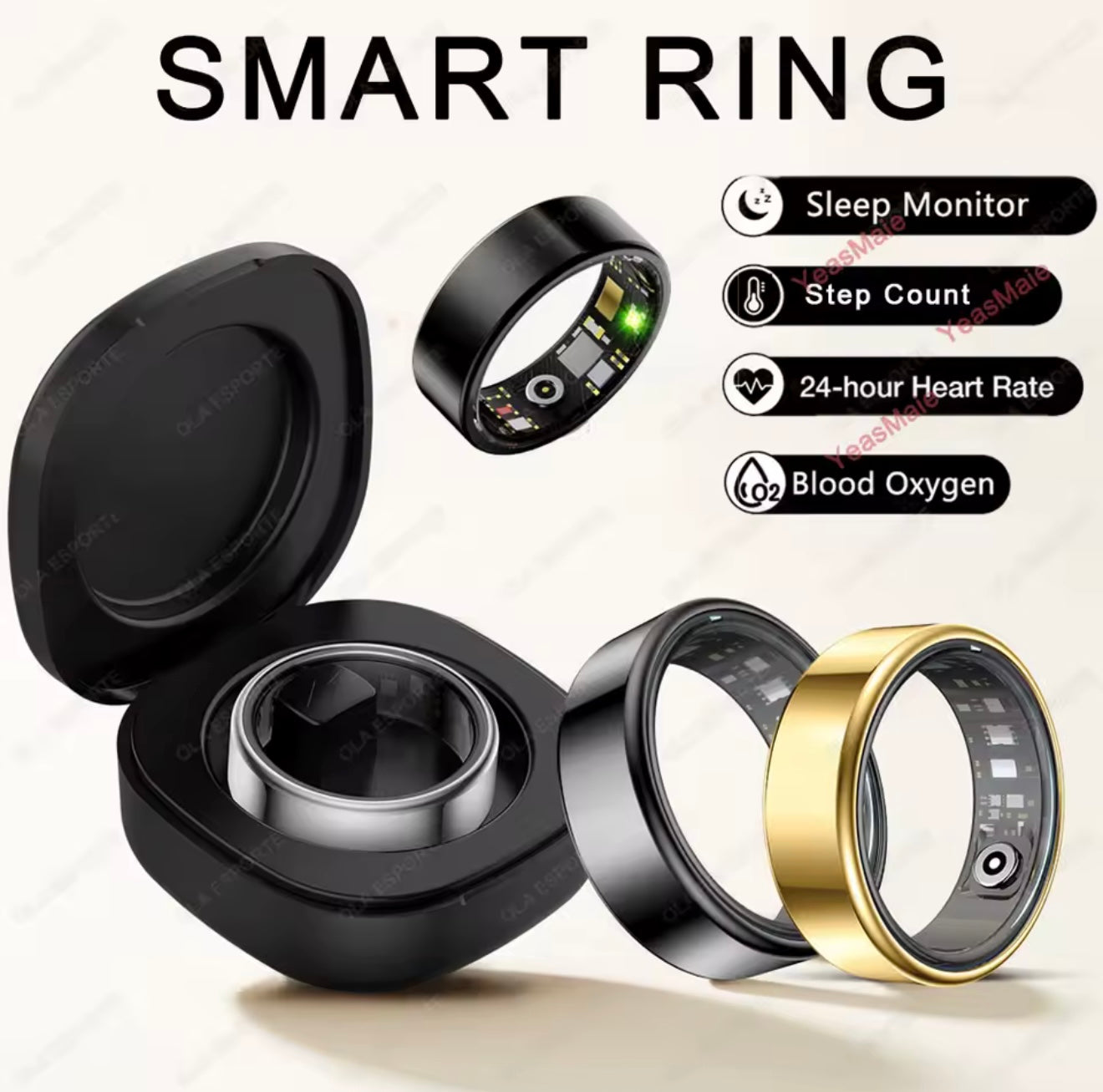 Smart AI Health Ring — Sleep, Heart Rate & Blood Oxygen Tracker
